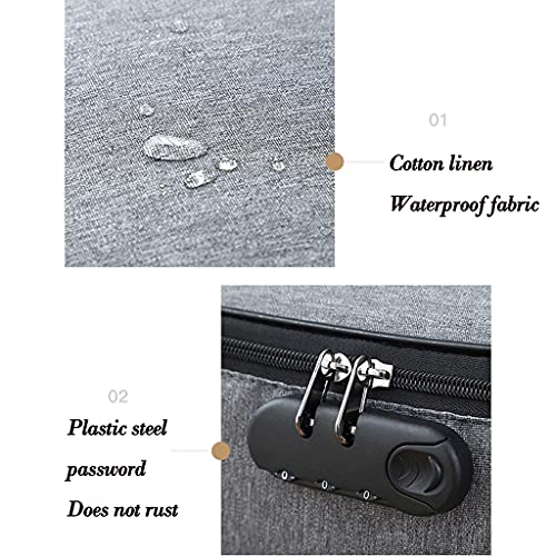 Bolsa organizadora de documentos, bolsa de almacenamiento de archivos impermeable con cerradura, portátil segura para viajes, 14.5 x 10.6 x 4 pulgadas