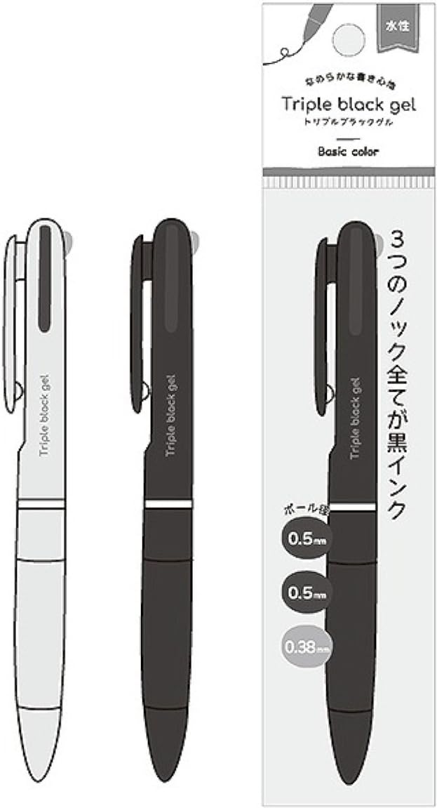 Amazon | 【すべて黒インクで太さ違い ボール径0.5/0.5/0.38mm