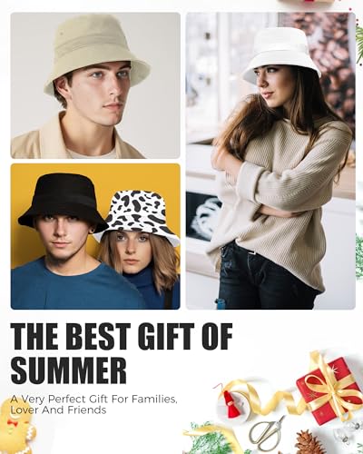 Bfons Unisex Bucket Hat For Women Men Summer Sun Beach Hat, Denim Packable Cotton Fisherman Cap For Casual thumb #6