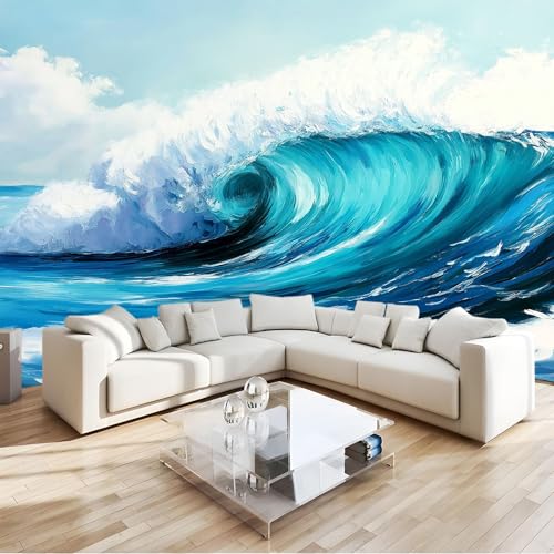 Papier Peint Photo 3D Vagues Géantes Peinture Salon Chambre