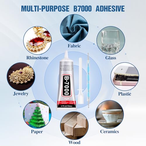 Fittdyhe 110 Ml B7000 Adhesive Rhinestones Glue For Crafts, B7000 Glue Clear Glue With Glue Spreaders And Dotting Pen Tool, Multipurpose Jewlery Glue For Fabric Diy Craft Makeup Shoes Jewelry Making Nail Art thumb #4