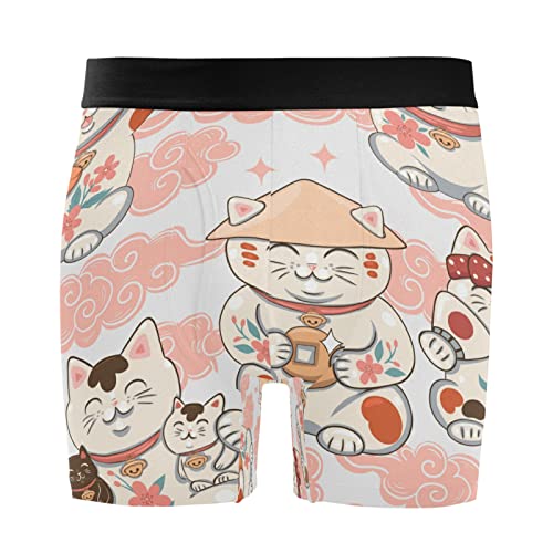 Bóxer para hombre de gato de la suerte japonés pack de 2 calzoncillos ultrasuaves Vnurnrn