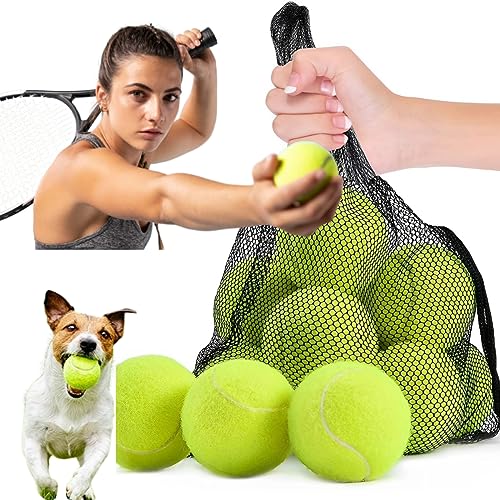 UR CHOICE Durable Tennis Balls for Practice & Training 12 Pack, Ideal for All Courts Dog Play & Sports Drills