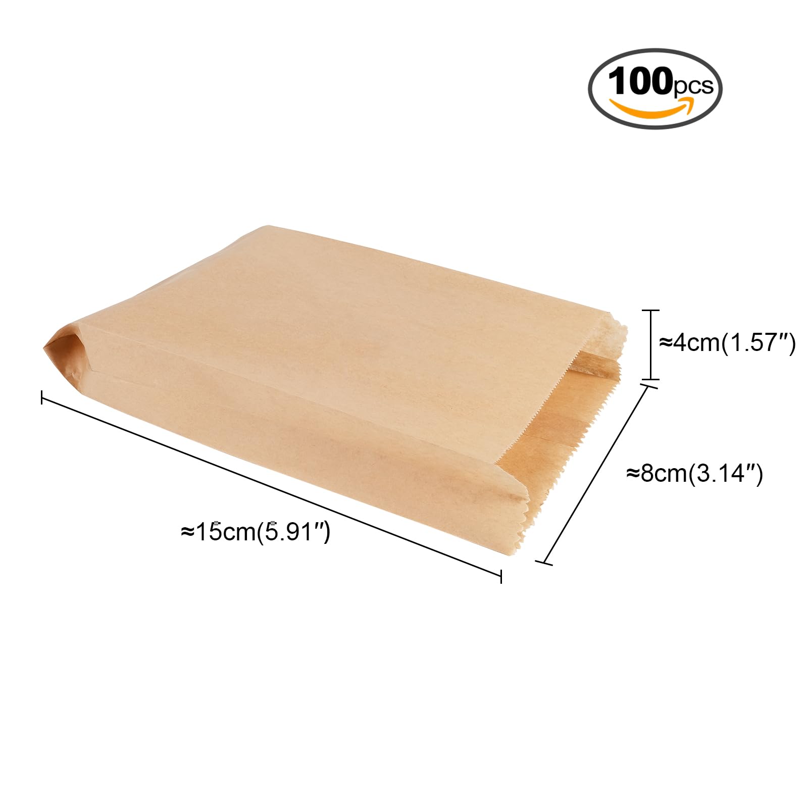 Sacchetti Di Carta Kraft 7x12cm - Confezione Da 100, Marroni, Per Regali, Matrimoni, Natale E Fai Da Te - Foto 6