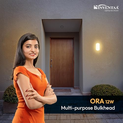 Image of INVENTAA ORA Outdoor Wall Lights Waterproof LED (2 Pack) for Balcony, Terrace | Bulkhead Lamp Holder (Natural White)