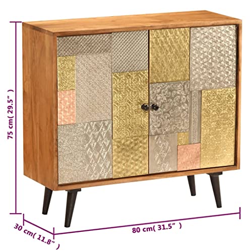 Vidaxl Solid Acacia Wood Sideboard Sturdy Spacious Stylish Metal Legs Buffet Home Furniture Console Stand Storage Cabinet #TOP3