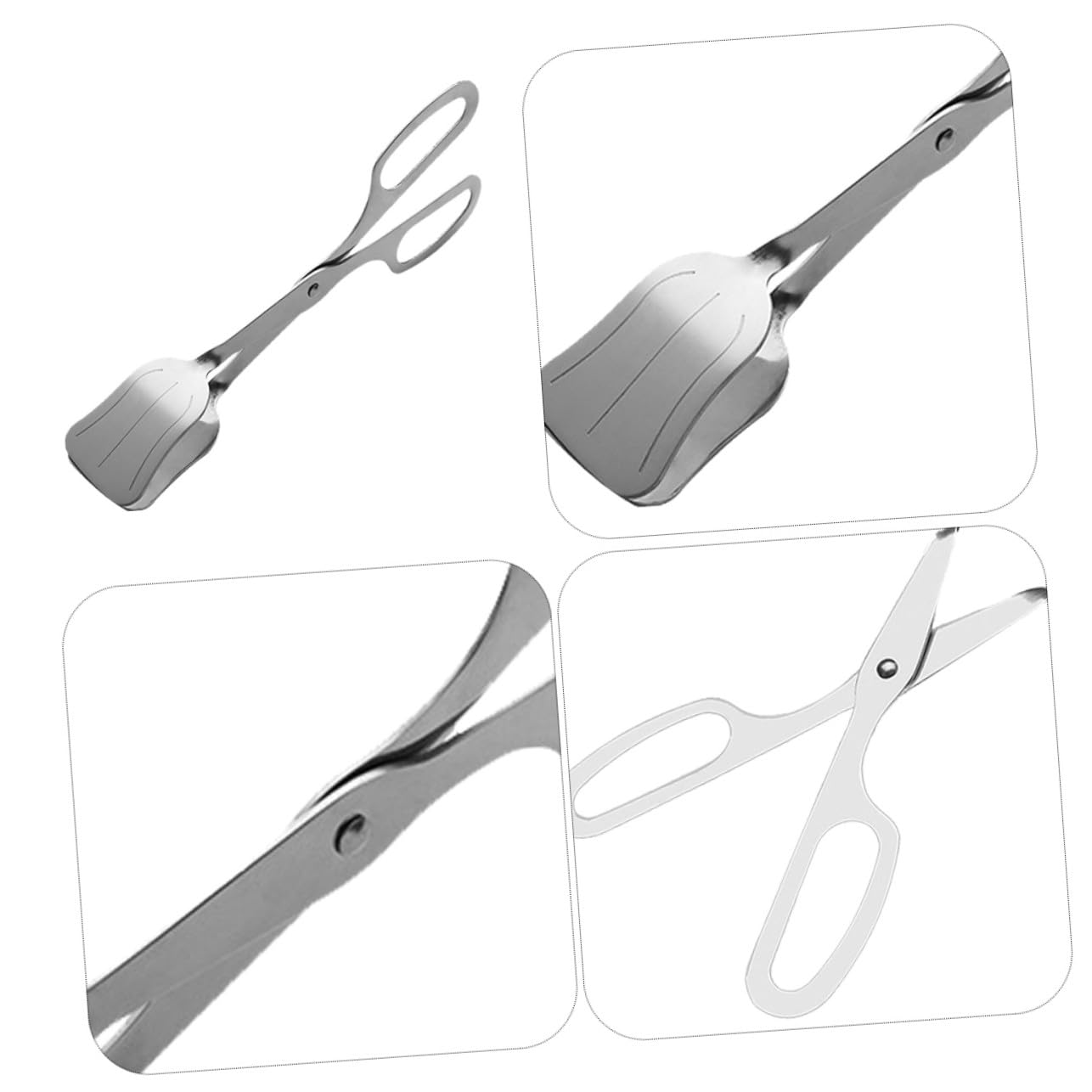 2pezzi Pinze per Alimenti in Acciaio Inox Manico Forbice di Pinze da Buffet per Servire Pane e Insalata Utensili da Cucina Resistenti al Calore