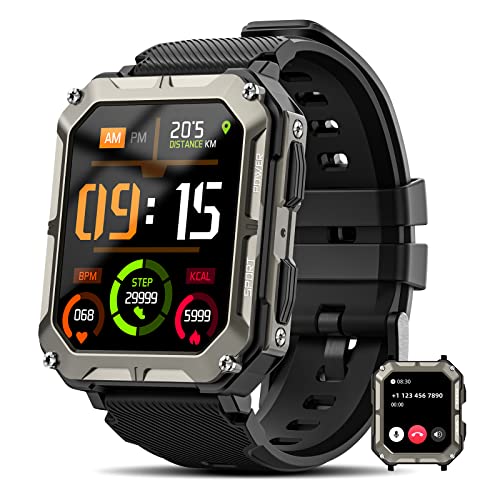 Military Smart Watches for Men, 1.9" Outdoor Sports Fitness