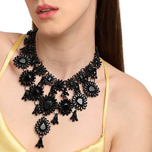 Image of SOHI Contemporary Necklace for Women and Girls, Necklace with Chain detailing for women, Statement jewellery, Fashion Jewellery for women, Imitation, ladies