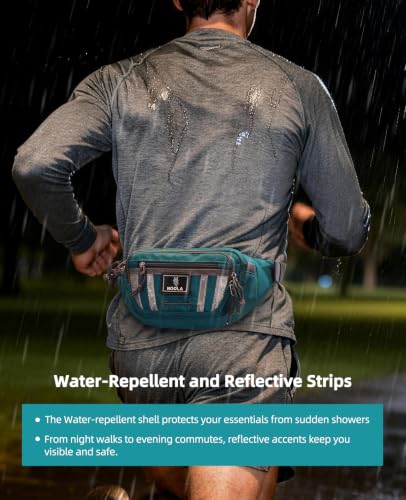 NOOLA Fanny Pack for Men Women, Hiking Waist Bag with RFID Blocking | Large Fanny Pack , 4-Pocket Crossbody Water-Repellent Anti-Theft Hip Pack with Secure Pocket for Travel Cycling Hiking, Green - image 5
