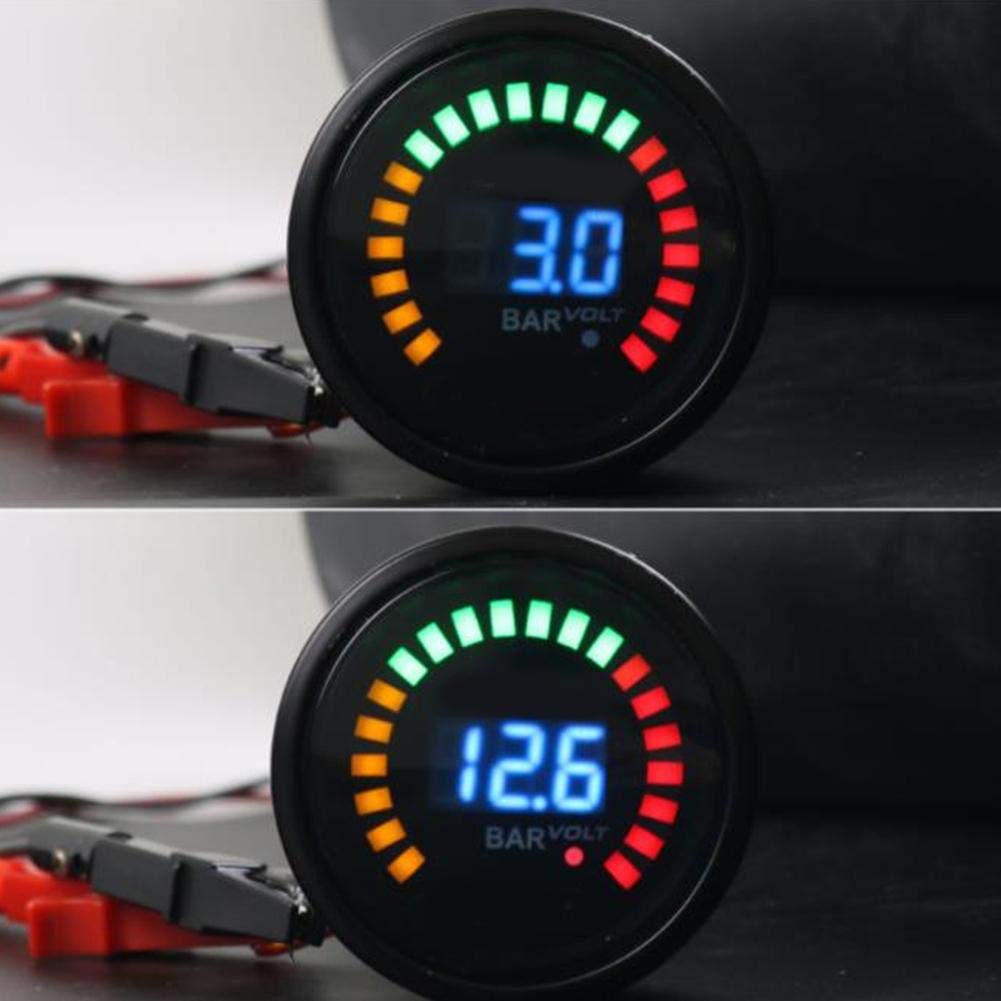 Manometro Turbo Goregri 1-3Bar, Manometro LED Turbo Boost Manometro con lente fumé d