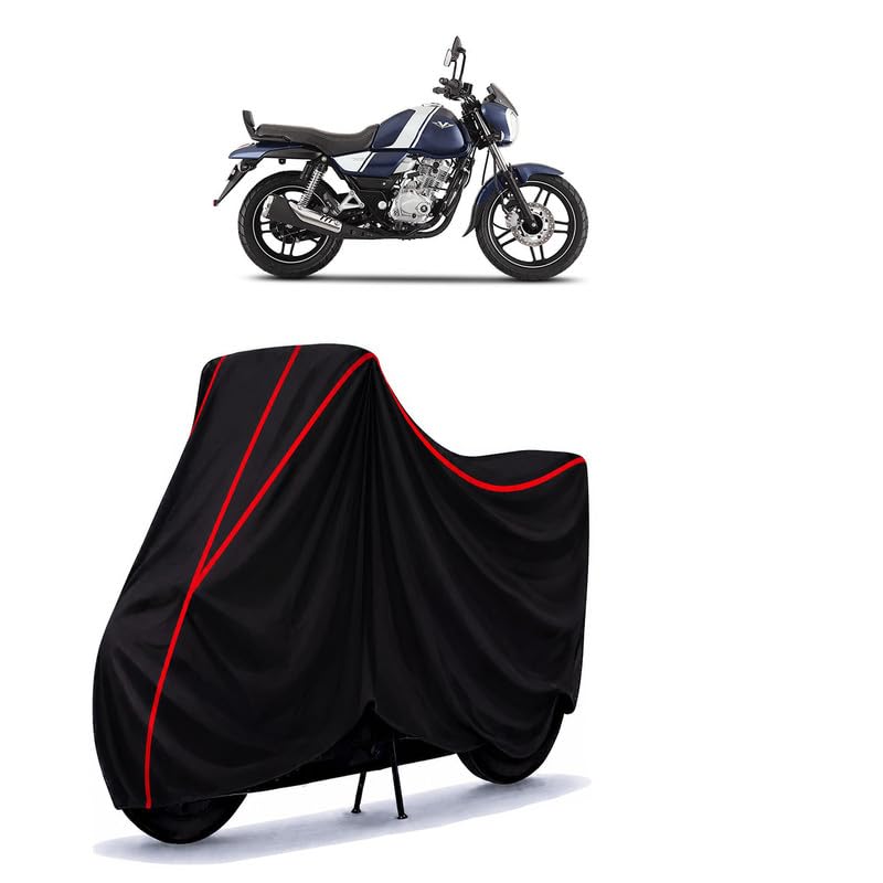 Image of Bajaj V15 Power Up Water Resistant Bike Cover for All Motorcycles & Rain | Heavy Duty Taffeta Fabric | UV Protection, Dustproof, Scratchproof | All Weather Two Wheeler Body Cover with Elastic Bottom