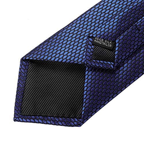 Image of DiBanGu Mens Solid Color Tie and Pocket Square Set Woven Silk Plain Necktie & Handkerchief for Men Wedding Party Formal