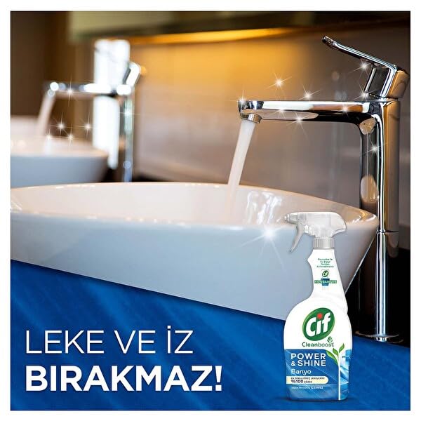 Cif Power & Shine Sprey Banyo Kireç Çözücü 750 ml + Cif Power & Shine Konsantre Banyo 70 ml