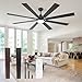 ZMISHIBO 72 inch Large Ceiling Fans with Lights and Remote, Indoor/Outdoor Black Modern Ceiling Fan for Kitchen Living Room Patio, 6 Speed Reversible Quiet DC Motor, 3 CCT, Dual Finish 8 Blades