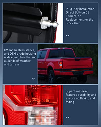 Image of Nilight Taillight Assembly for 2018 2019 2020 Ford F150 Driver Side