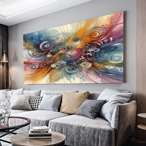 Dipinti Astratti di Grandi Dimensioni su Tela Stampe da Parete pittura a olio astratta dipinta Immagini per Soggiorno Decor 80x160cm, Senza Cornice