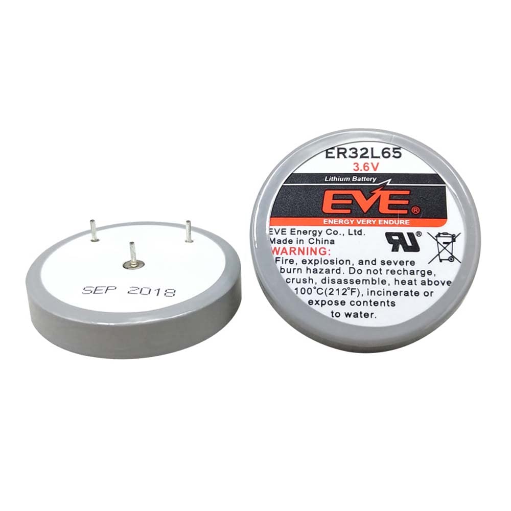 MEELER 5 Pcs ER32L65 3.6V 1000mAh Lithium Battery with Nickel Pins for Smoke Alarms Carbon Monoxide Detectors Intrusion Sensors and So On