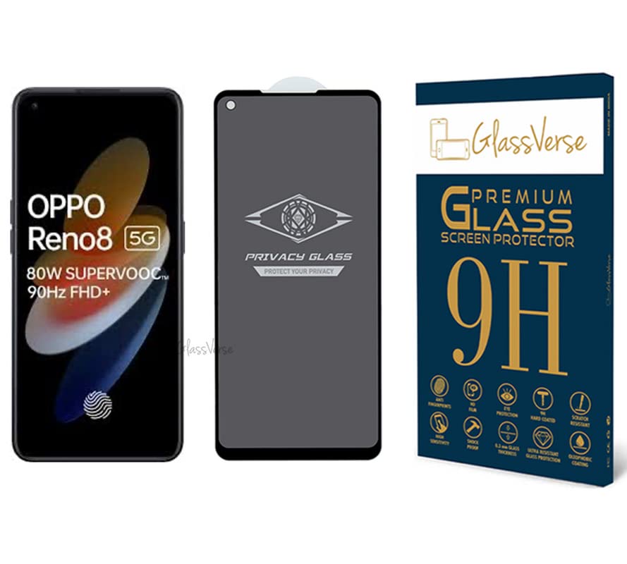 GlassVerse Ultra Privacy Tempered Glass For Oppo Reno 8 5G (Pack Of 1) With Free Installation Kit. Full Screen Coverage. If Received Damaged - 6.43 Inch (B0BPS3MY6G) Amazon Price History, Amazon Price Tracker