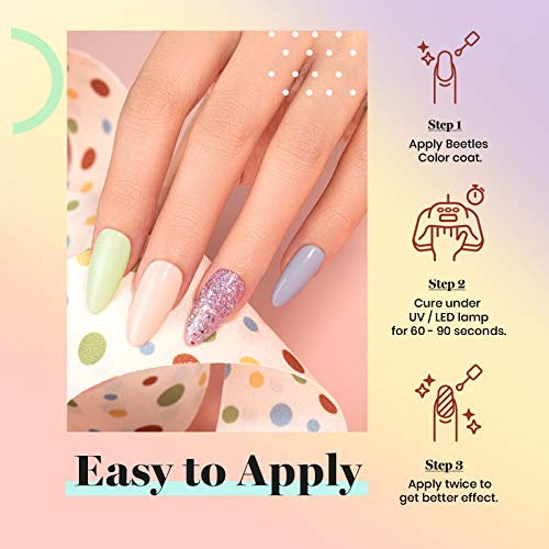 image for beetles Gel Polish Beetles 20Pcs Gel Nail Polish Kit with 3Pcs Glossy 