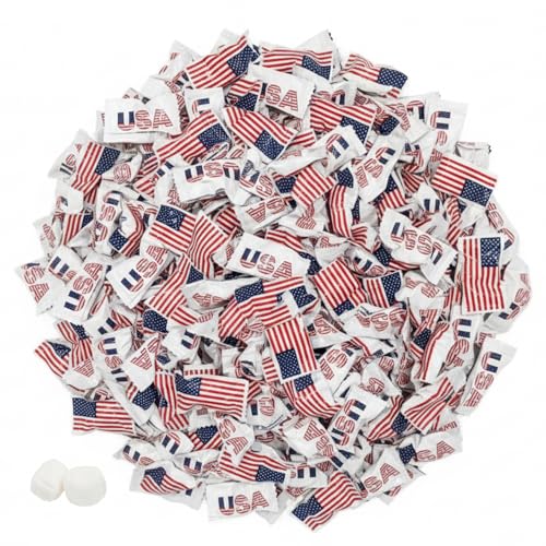 USA Flag Buttermints 216ct – Patriotic Candy for 4th of July, Memorial Day, Veterans Day, American Flag Candy, Red White and Blue Snacks, Buttermints Individually Wrapped in Bulk