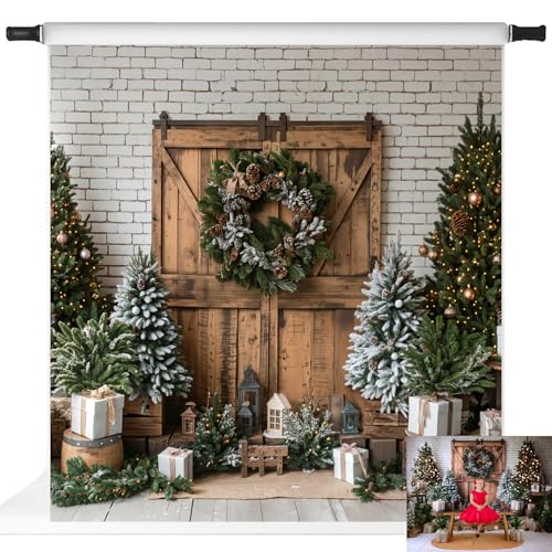 Toile de fond Noël Kate en tissu microfibre de qualité supérieure, 2,4 x 2,4 m
