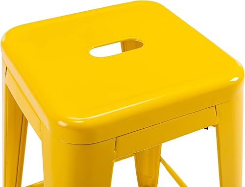 Miniatura 7 de Taburete Vogue Furniture Direct de 24 pulgadas, taburete de metal sin respaldo, taburete alto para encimera de interior o exterior con asiento