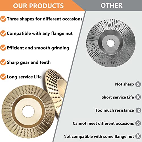 Whlling CJ01 4Pcs Wood Carving Disc Set For 4 Inch Or 4 1/2 Inch Angle Grinder thumb #4