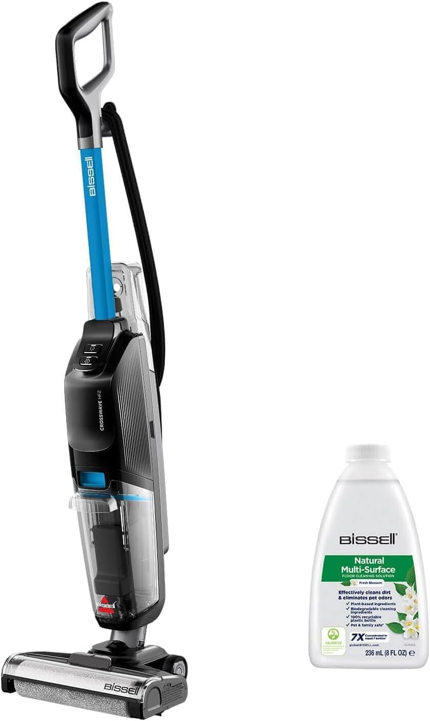 Bissell CrossWave HF2, Aspirapolvere Con Filo, Aspira e Lava Insieme, Scopa Elettrica Leggero, Lavasciuga Pavimenti, Lavapavimenti Potente, Vacuum Cleaner, Solo per Pavimenti Duri, 3845N