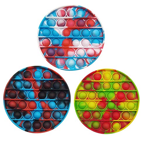 BULHE Pack of 3 Push Pop Bubble Sensory Fidget Toy Pop Fidget Toy Push Pop it Bubble Sensory Fidget Toy Last One Lost Stress Reliever Autism Fidget Toy Anti-Anxiety Toys Multi Colors