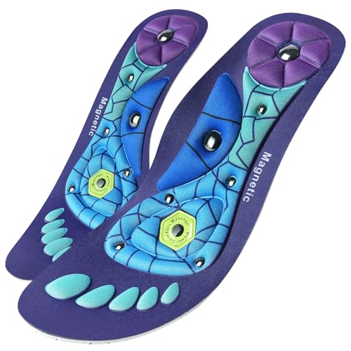 OSDUE Plantillas Magneticas, Plantillas de Acupresión Unisex, Ortopedicas Plantillas de Gel, Aliviar la Fascitis Plantar Reflexología Plantillas para Hombres y Mujeres 44-47 Tallas B