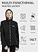 PTAHDUS Women's Heated Jackets 5 Heat Zones Battery Pack Included, with Hand Warmer Pocket(Black, XX-Large)
