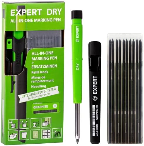 EXPERT DRY All-in-One Markierstift inkl. 11 Minen mit integriertem ...