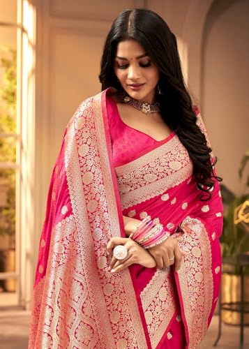Image of C J Enterprise Women's Banarasi Saree Pure Kanjivaram Style Silk Saree With Blouse Piece for Wedding (Pari 121)