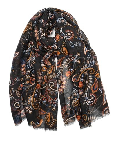 YOUR SMILE Large Boho Scarf for Women Lightweight Floral Printed