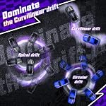 Mini RC Drift Car 1:64 Scale, Remote Control Car with LED Lights & 2-Speed Modes, 2.4GHz Stunt Drifting RC Toys with 4 Obstacles & Track Mat, Hobby Gift for Kids & Adults, Black