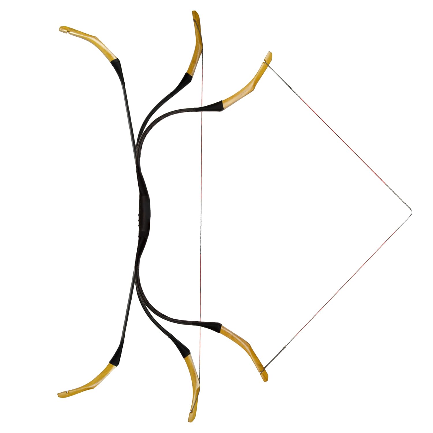 Bogenschießen Erwachsene Jagdbogen Traditioneller Tatar Recurvebogen Fiberglass Reiterbogen für Anfänger- Bogenschießen zum Pferd | 30-50lbs Zuggewicht | Alibow Tatar Bow