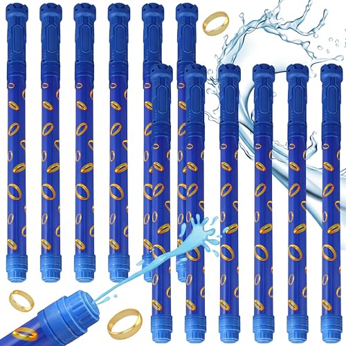 Halloscume 12 Pack Blue and Golden Rings Water Blaster 15.75 in Water Shooter...