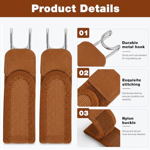 Image of GUSTAVE Buckleless Belt Hook Tactical Metal Hook Elastic Belt Unisex Buckle-Less Invisible Waist Belts for Work & Edc