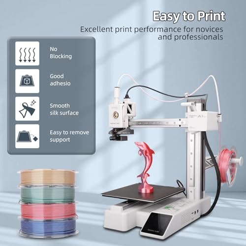 Image of 3DHoJor 3D Printer Filament Bundle, Silk PLA Filament 1.75mm, Dual Color Filament 200gX 4 Spools Silk Filament Bundle Multicolor
