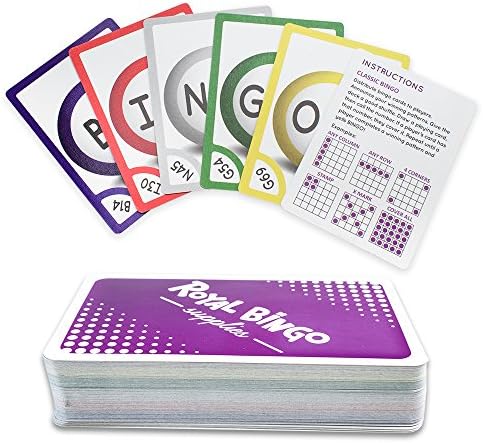 Royal Bingo Regular Calling Cards - Pack of 81 - High Visibility Font, 3.5" x 2.5" per Card-Replacement for Raffle and Balls