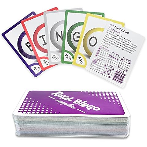 Royal Bingo Regular Calling Cards - Pack of 81 - High Visibility Font, 3.5" x 2.5" per Card-Replacement for Raffle and Balls Cover