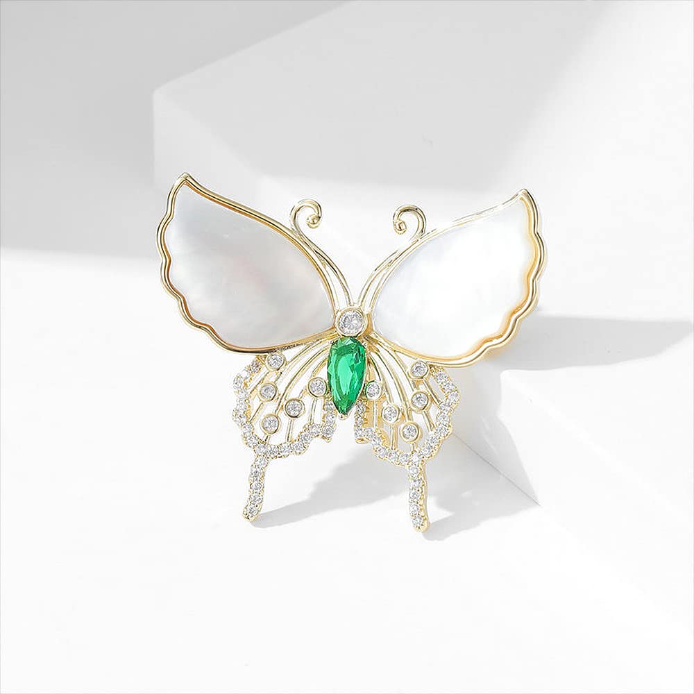 Broche de Mariposa para Mujer, Estilo alas de Concha, Broche pequeño para Solapa.