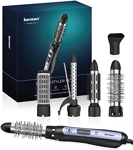 kensen Brosse Soufflante, Kensen Brosse Sèche Cheveux Ionique Multisytle 5 en 1 Brushing Coiffante 1000W Volume Cheveux Longs et Mi-Longs Air Chaud et Froid Cover
