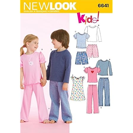New Look Patron De Couture Pyjama 6641 Enfant Tailles Une 3 4 5 6 7 8 Amazon Fr Cuisine Et Maison