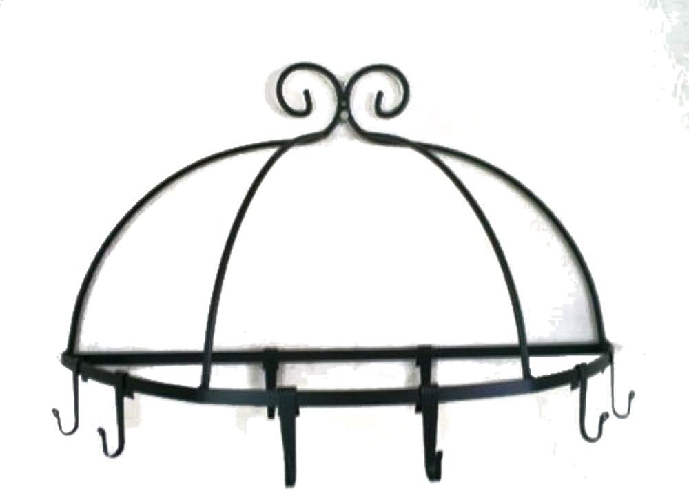 Eagle Wrought Iron Pot Rack-Half Round with 8 hooks Amish Made