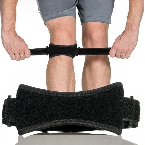 Be Smart Patella Knee Strap – Adjustable Neoprene Knee Support Band for Running, Jumper’s Knee, Tendonitis, Osgood Schlatter, Meniscus & Sports – Compression Knee Brace for Men & Women (1,One Size)
