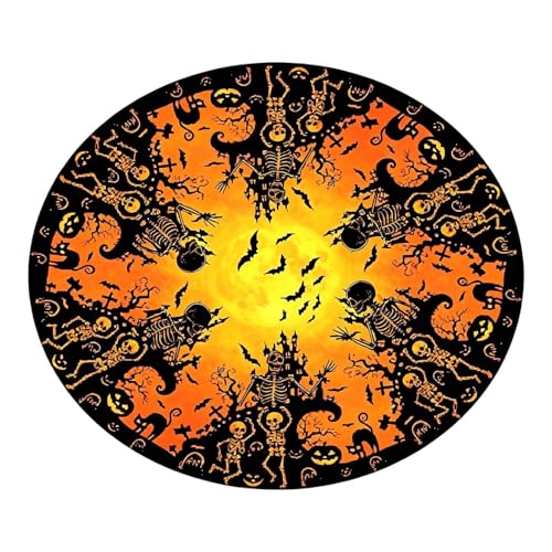 Mantel de Halloween con borde elástico, impermeable, protector de mesa resistente a las manchas, 1 protector de mesa para comedor, cocina, uso interior y exterior
