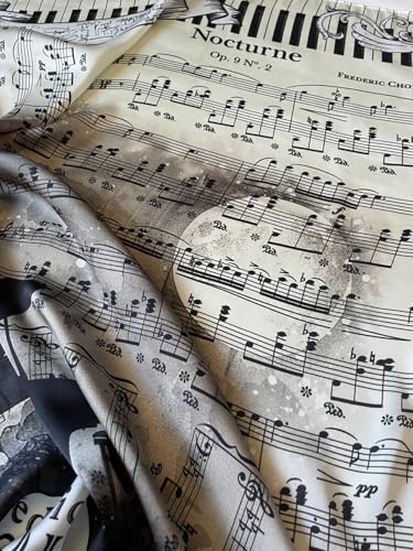 Square Music Scarf: Frederic Chopin Nocturne Op. 9 No. 2 Design, Classical Music Scarf, Piano Music Accessory, Music Lover Gift, Headscarf3