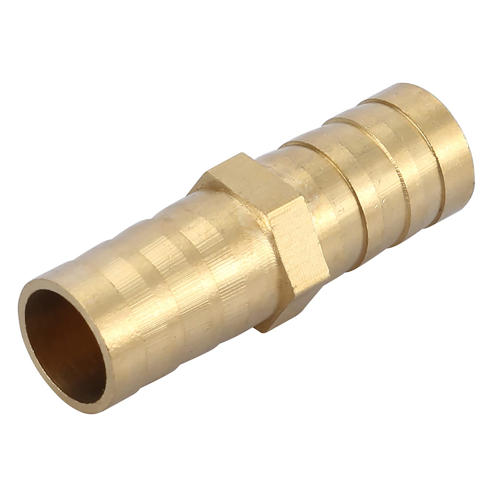 Wakects Gerader Rohrverbinder aus Messing, Widerhaken aus Messing, 6 Mm Bis 20 Mm, Zweiwege-Inline-Anschlussstück für Luft, Wasser, Gas, Kraftstoffleitungen, Schnelle Installation, Auslaufsicher,
